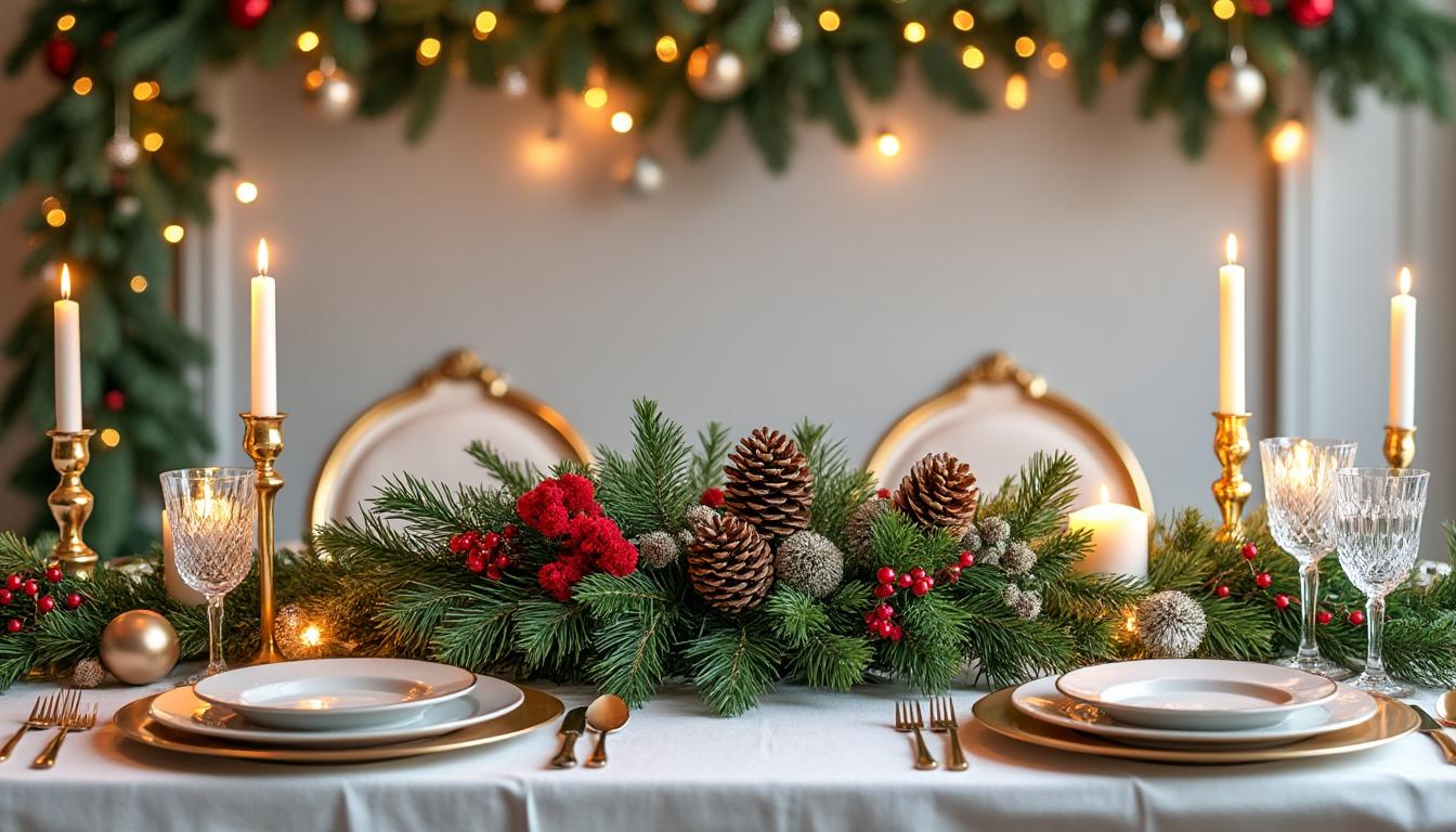 déco de table de noël : idées tendance et faciles pour un effet waouh. centre de table, couleurs, diy et astuces pour sublimer votre repas festif.
