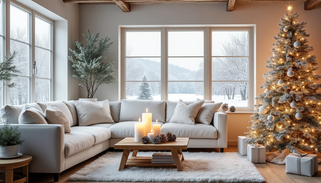 Noël blanc & bois : l’alliance tendance pour une déco chaleureuse