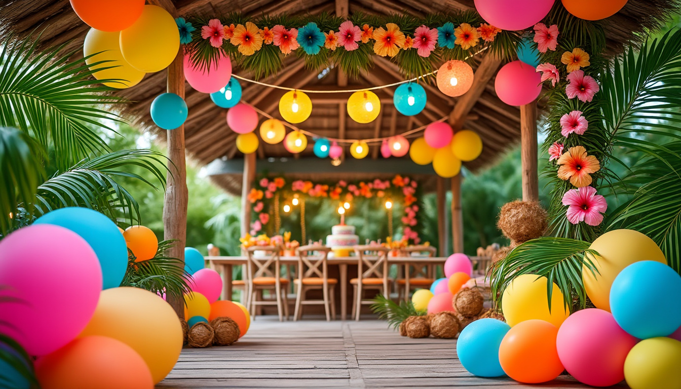 découvrez des idées déco originales pour organiser un anniversaire inoubliable sur le thème tropical : ambiance exotique, accessoires colorés et conseils pour une fête réussie !