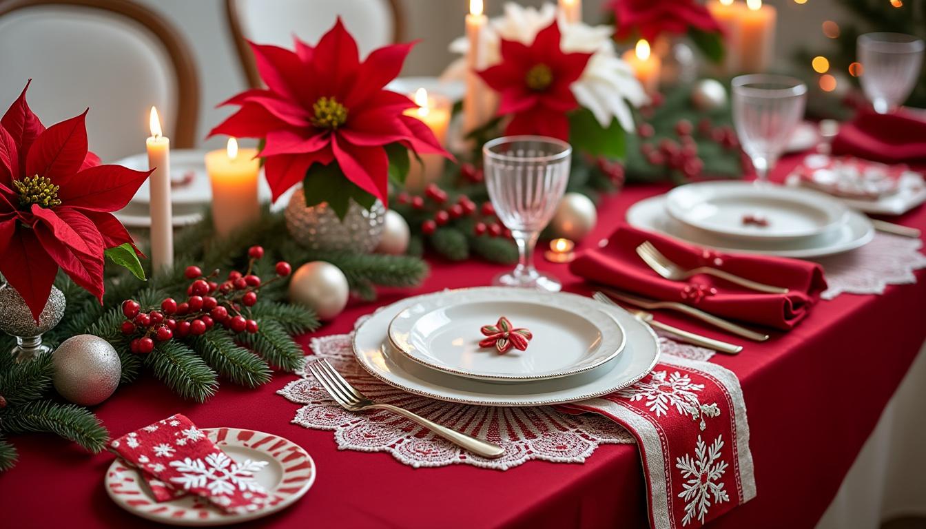 découvrez toutes nos idées et astuces pour créer une magnifique table de noël en rouge et blanc. inspirez-vous de nos conseils décoration pour une ambiance festive et élégante lors de votre réveillon.
