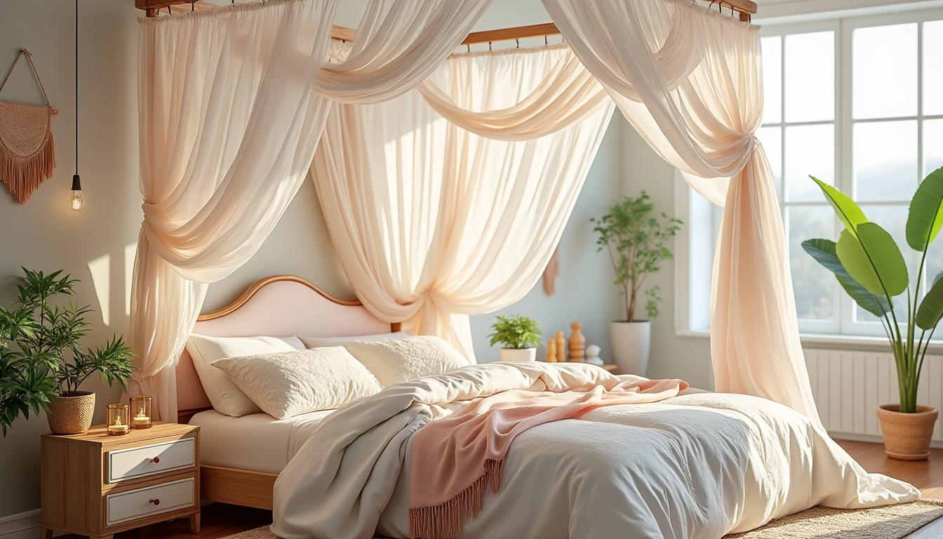 découvrez nos astuces pour créer un ciel de lit déco et apporter une touche poétique à votre chambre. inspirez-vous de nos conseils pour une ambiance douce et féerique !
