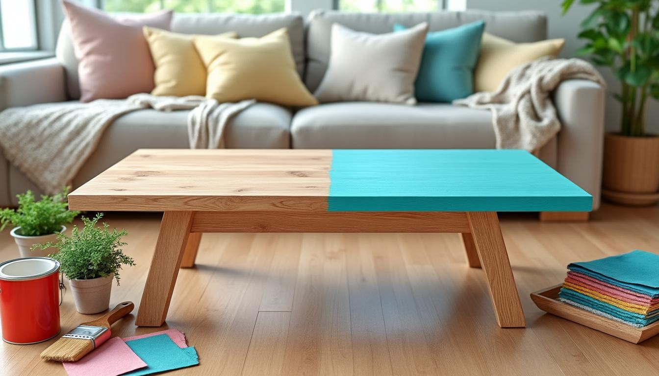 découvrez comment relooker facilement une table basse en bois grâce à des astuces diy simples et rapides. offrez une seconde vie à votre meuble avec des idées créatives et inspirantes !