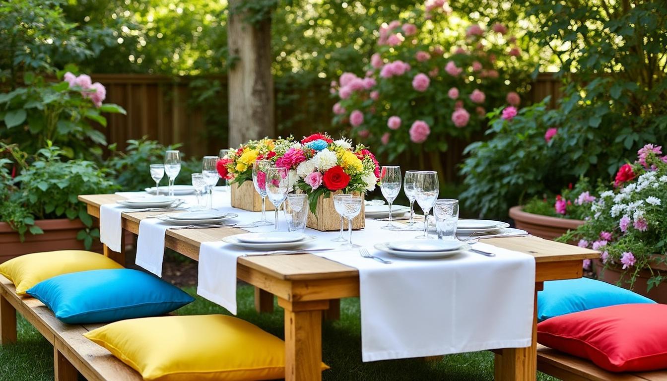 découvrez nos conseils pour organiser une garden-party réussie : idées de décoration, astuces pour créer une ambiance conviviale et suggestions d'éclairages pour illuminer vos soirées en extérieur.