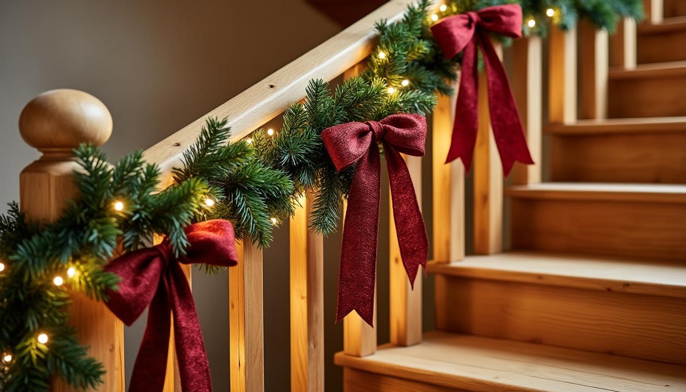 découvrez des idées créatives et faciles pour décorer votre escalier pour noël : guirlandes, lumières, bougies et accessoires festifs pour une ambiance chaleureuse et magique dans votre maison.
