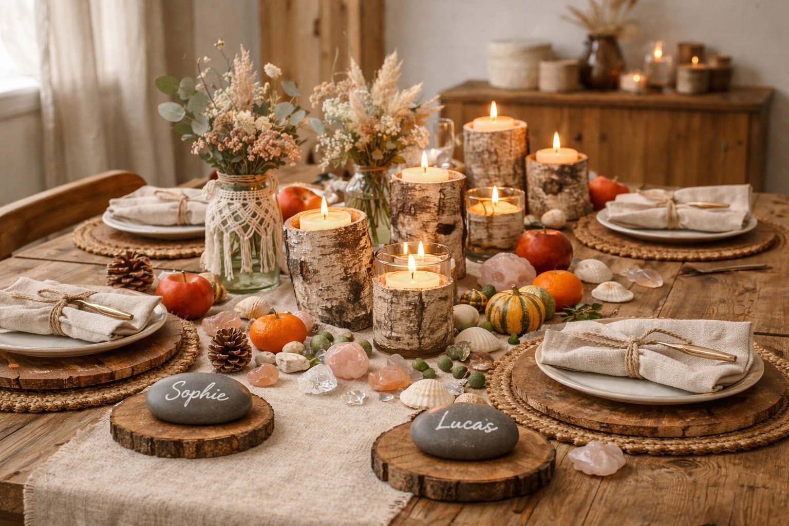 Décorer une table de fête avec des éléments naturels