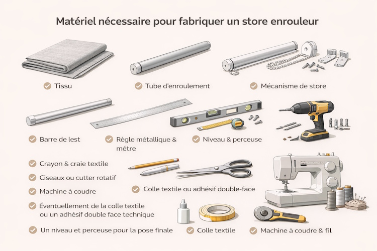 matériel fabrication store enrouleur